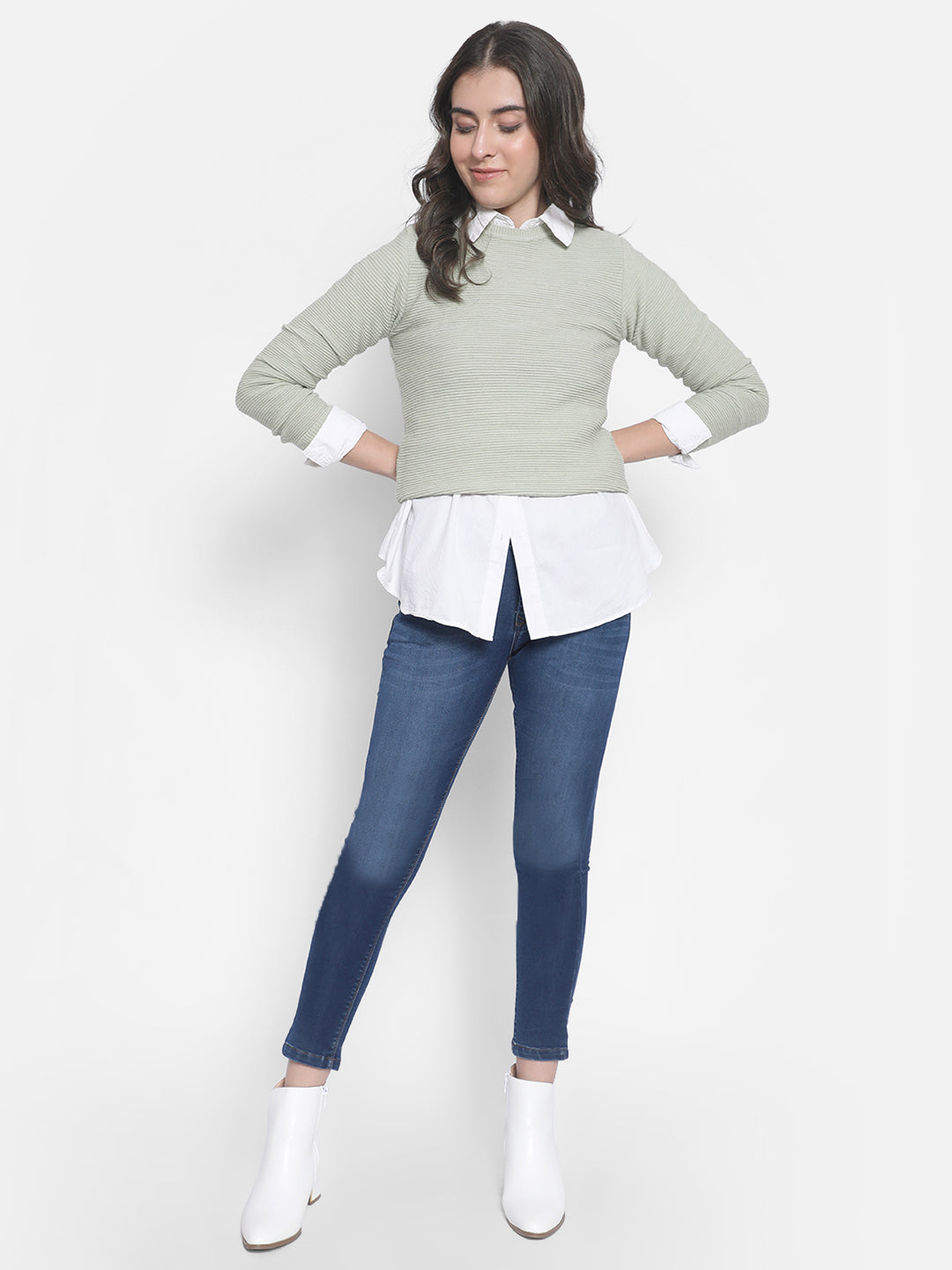 Grey Sweater-Women Sweaters-Crimsoune Club