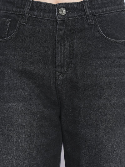 Black Wide Leg Jeans-Women Jeans-Crimsoune Club