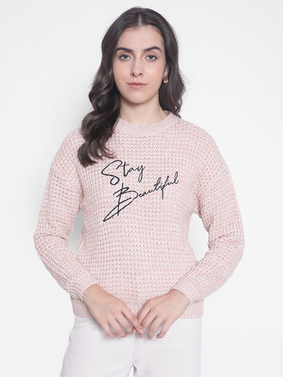 Pink Printed Sweaters-Women Sweaters-Crimsoune Club