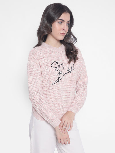 Pink Printed Sweaters-Women Sweaters-Crimsoune Club