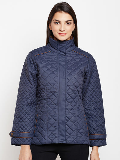 Blue Light Quilted Jacket-Women Jackets-Crimsoune Club