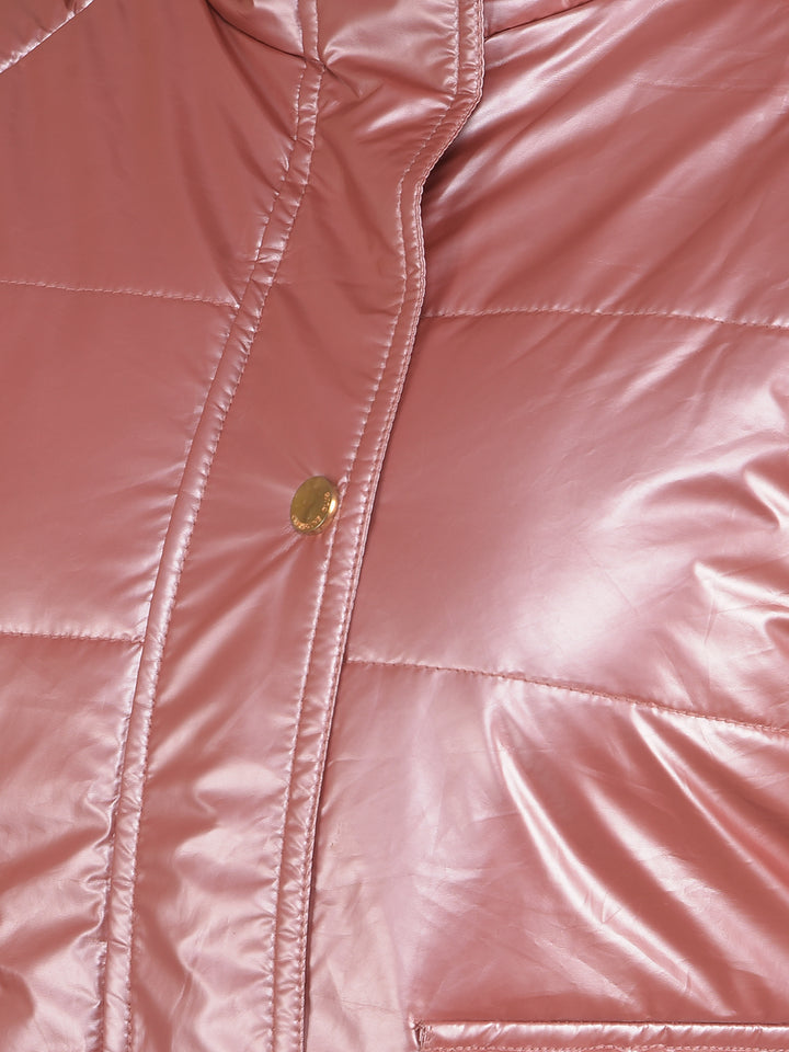 Peach Padded Jacket-Women Jackets-Crimsoune Club