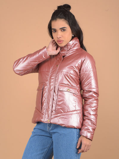 Peach Padded Jacket-Women Jackets-Crimsoune Club