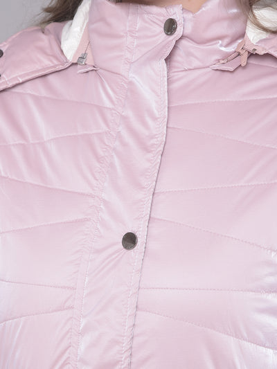 Pink Puffer Jacket-Women Jackets-Crimsoune Club