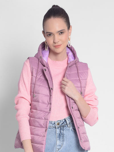 Pink Puffer Hooded Jacket-Women Jackets-Crimsoune Club