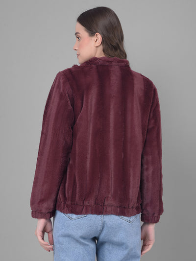 Wine Puffer Jacket-Women Jackets-Crimsoune Club