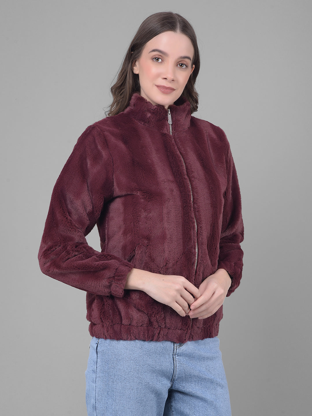 Wine Puffer Jacket-Women Jackets-Crimsoune Club