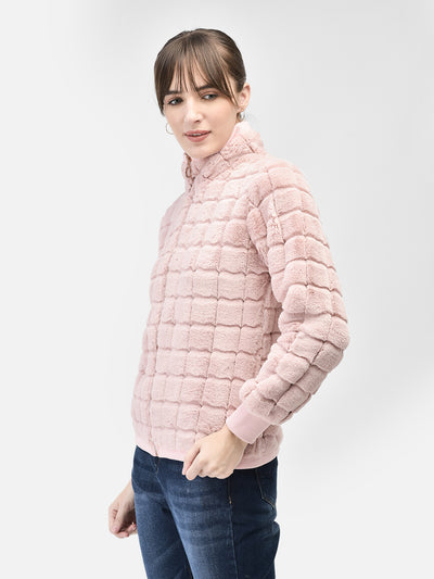 Pink Fur Jacket-Women Jackets-Crimsoune Club