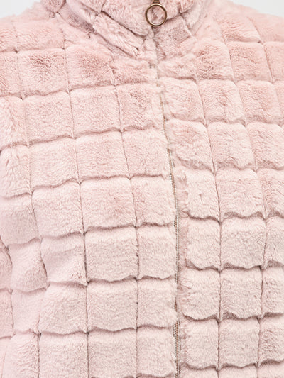 Pink Fur Jacket-Women Jackets-Crimsoune Club