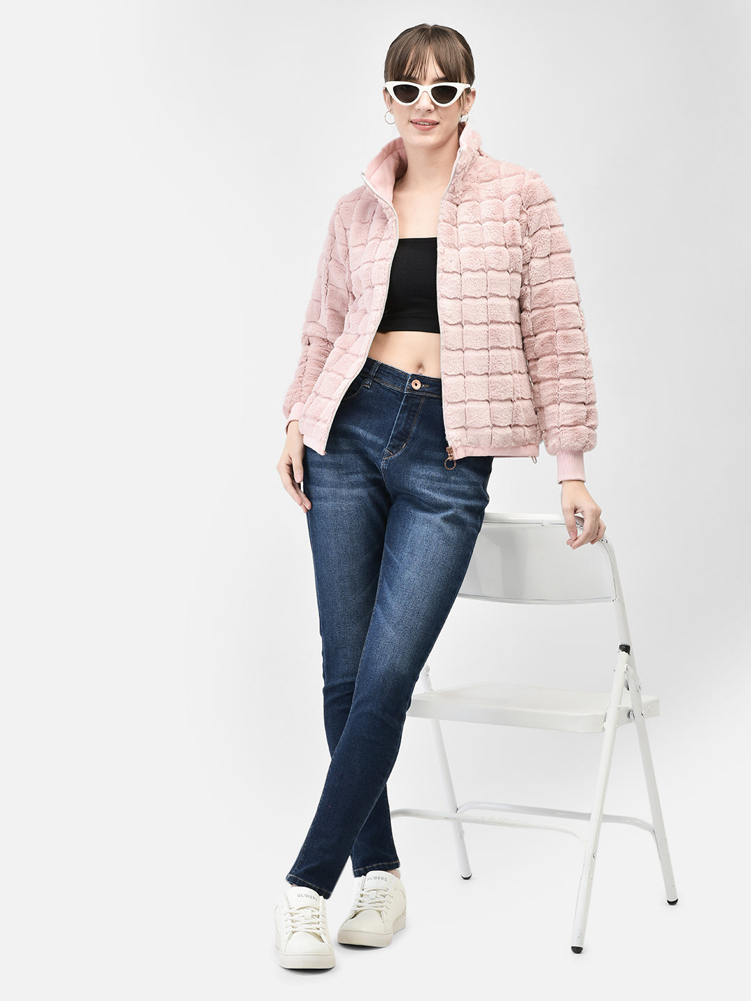 Pink Fur Jacket-Women Jackets-Crimsoune Club