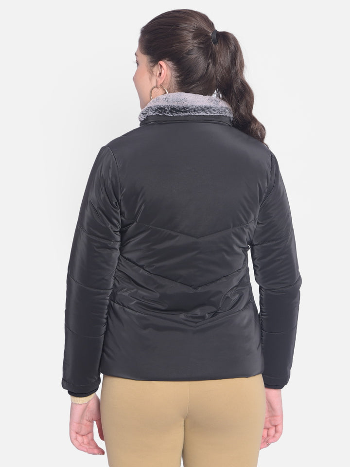 Black Puffer Jacket-Women Jackets-Crimsoune Club