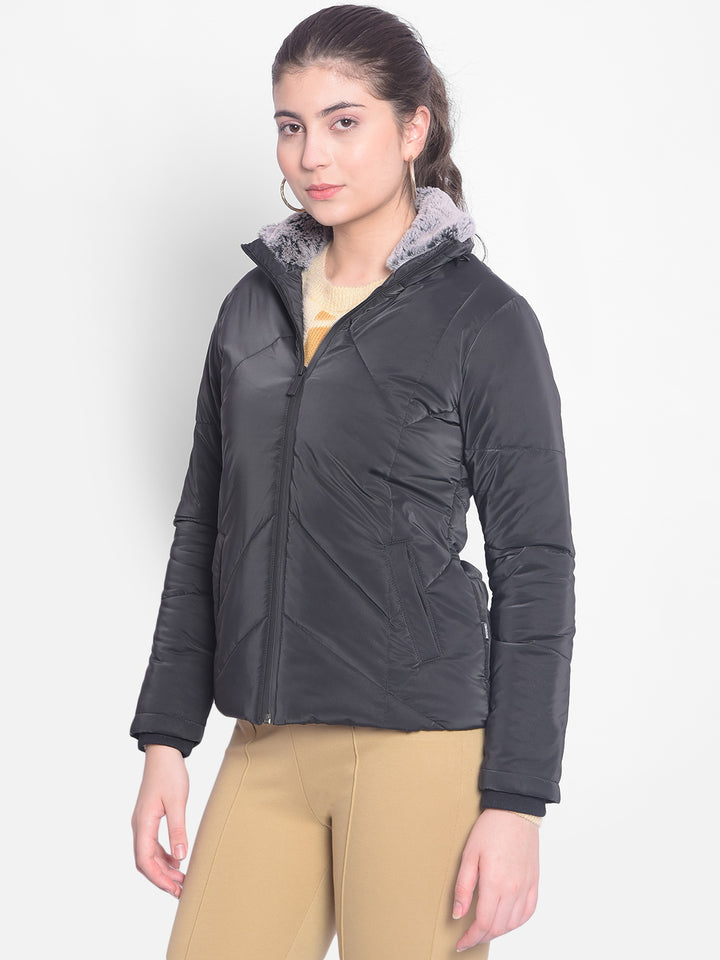 Black Puffer Jacket-Women Jackets-Crimsoune Club