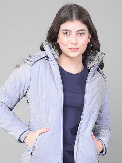 Purple Hooded Puffer Jacket-Women Jackets-Crimsoune Club