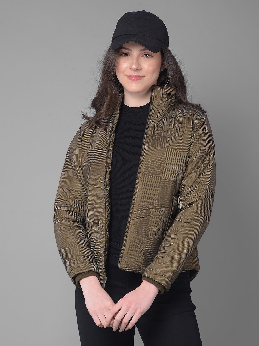 Olive Jacket-Women Jackets-Crimsoune Club
