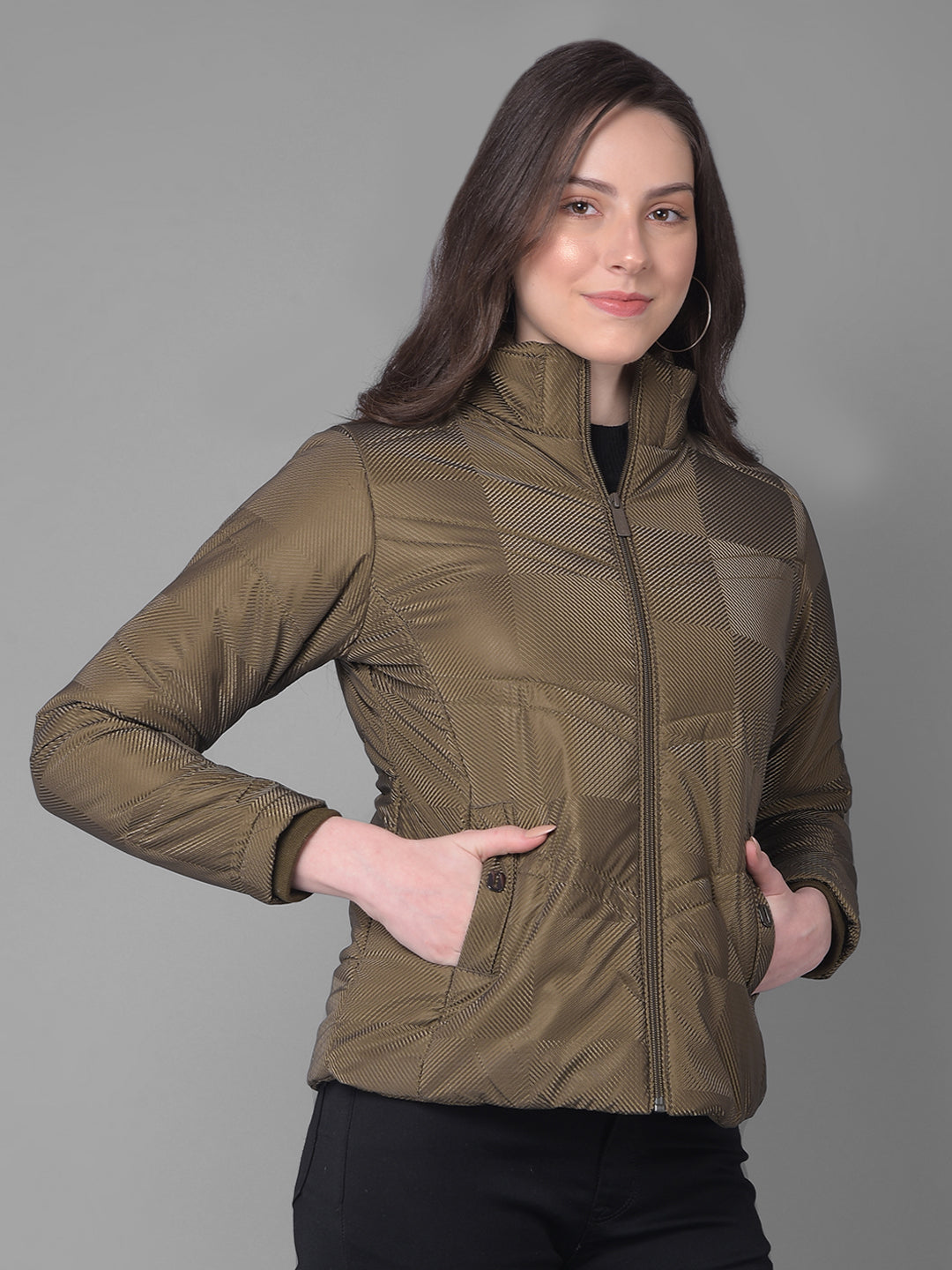 Olive Jacket-Women Jackets-Crimsoune Club