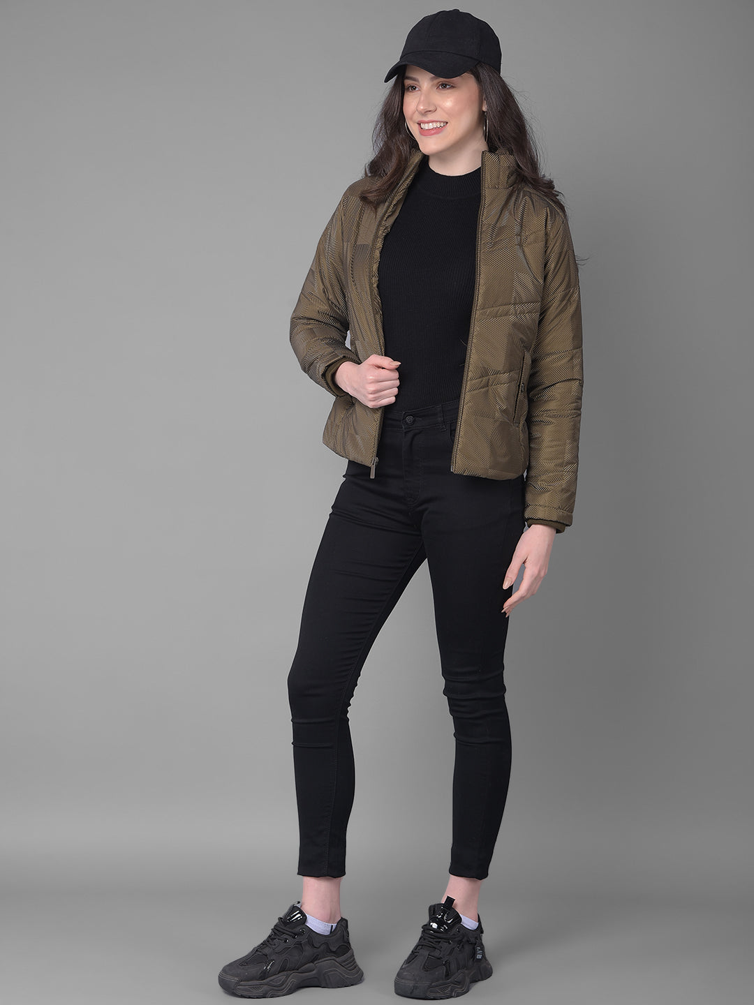 Olive Jacket-Women Jackets-Crimsoune Club