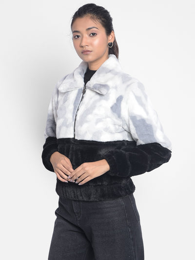 Black Colorblocked Puffer Jackets-Women Jackets-Crimsoune Club