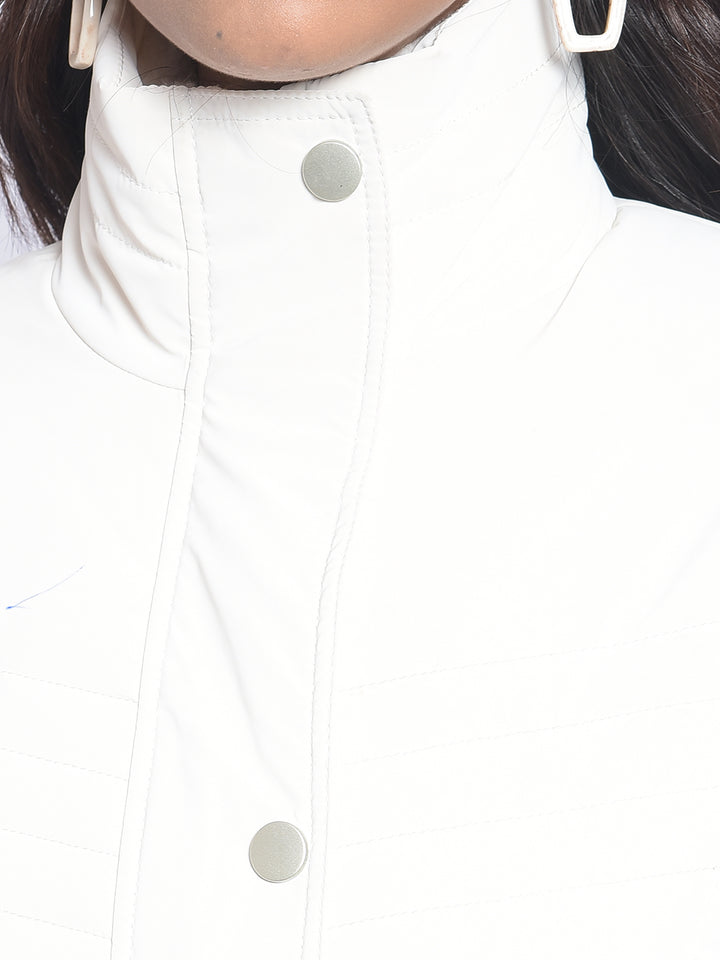 Off White Puffer Jackets-Women Jackets-Crimsoune Club