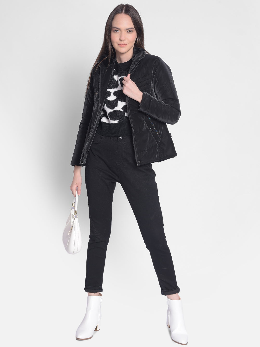 Black Puffer Jacket-Women Jackets-Crimsoune Club