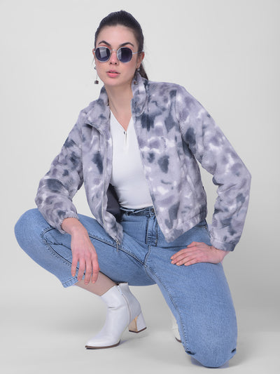 Purple Checked Fur Jacket-Women Jackets-Crimsoune Club