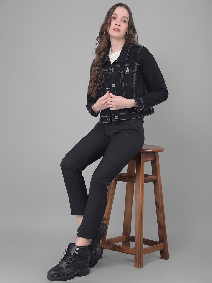 Black Light Weight Jacket-Women Jackets-Crimsoune Club