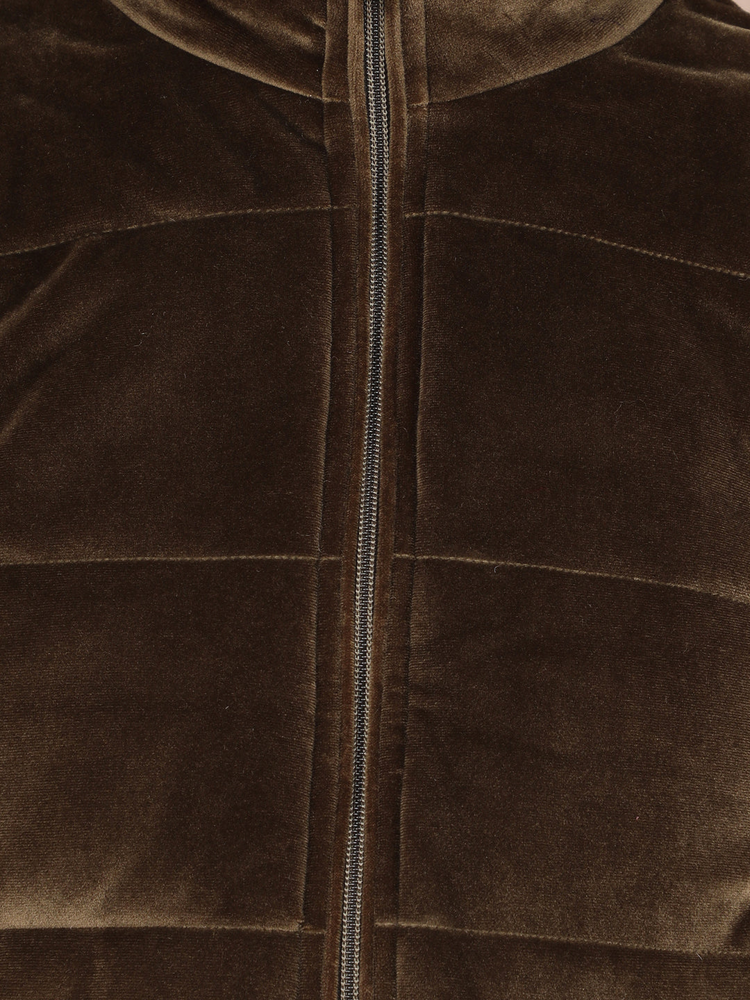Olive Quilted High Neck Jacket-Women Jackets-Crimsoune Club