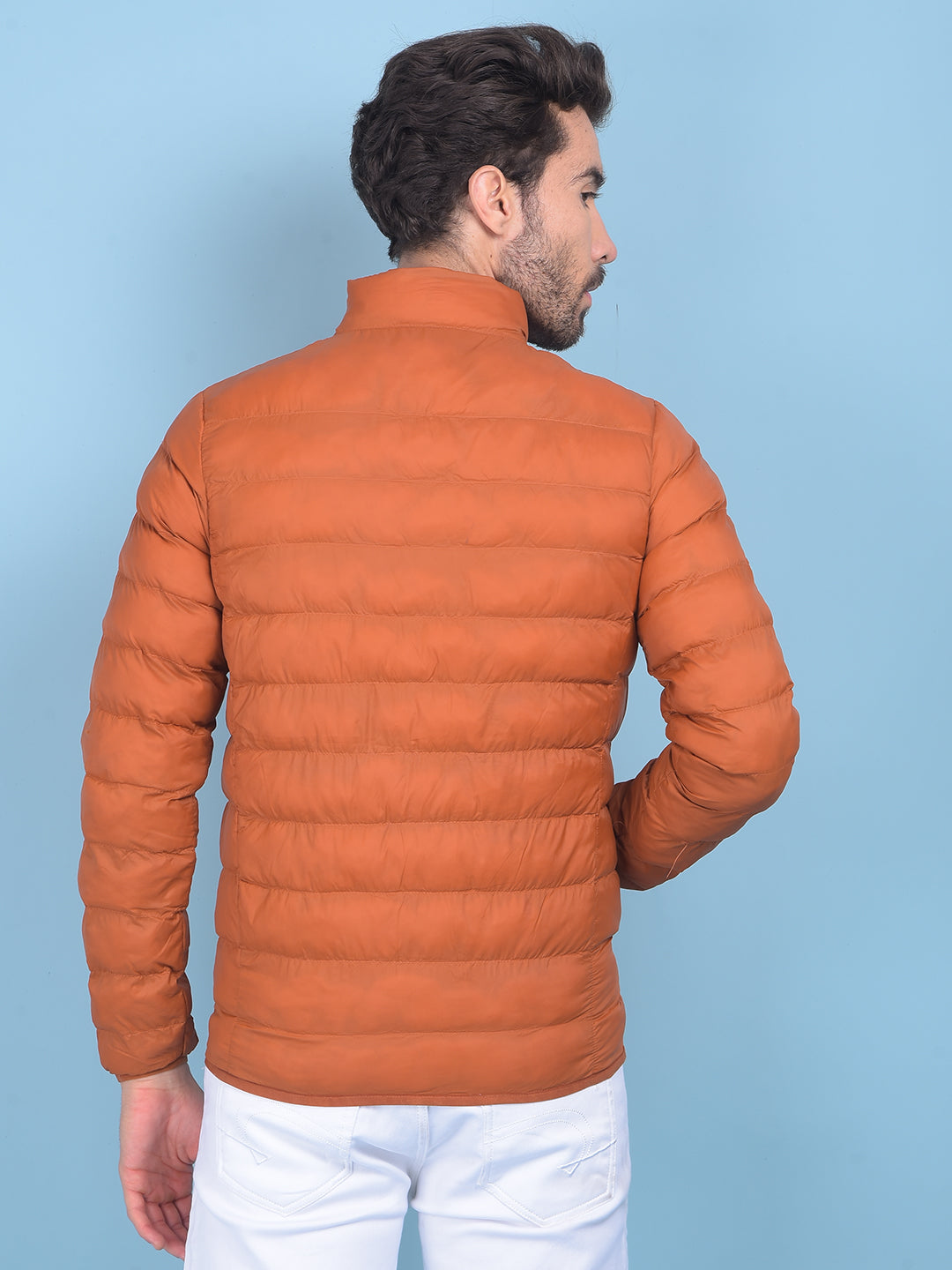 Orange Padded Jacket-Men Jackets-Crimsoune Club