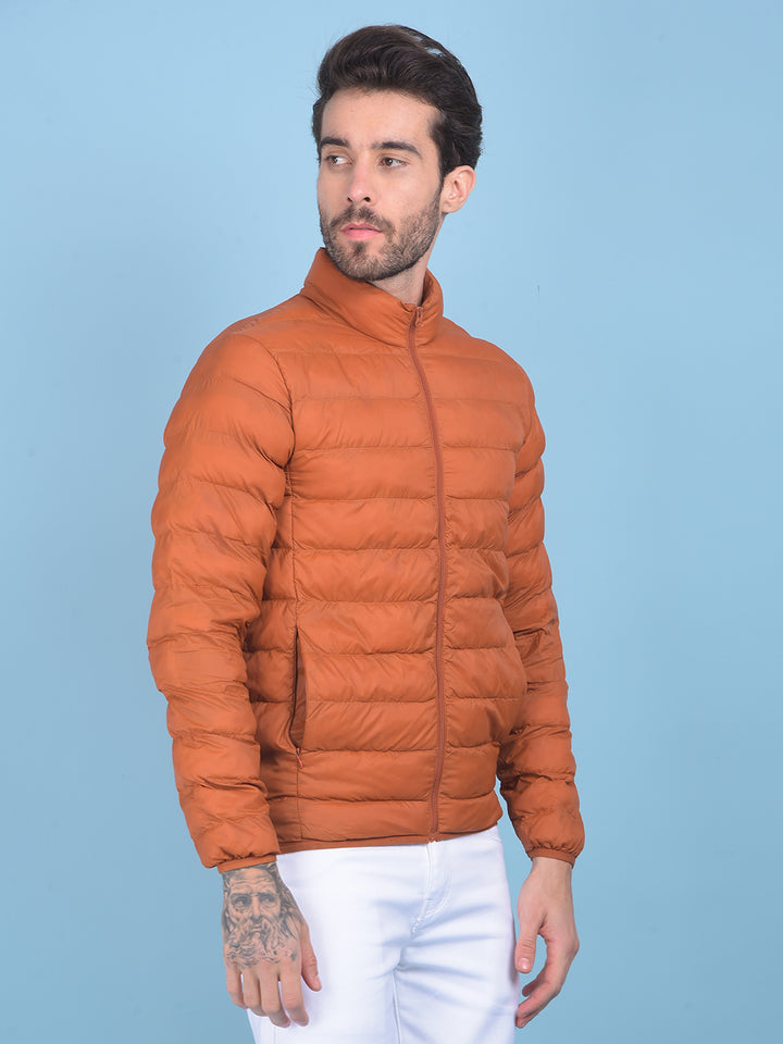 Orange Padded Jacket-Men Jackets-Crimsoune Club