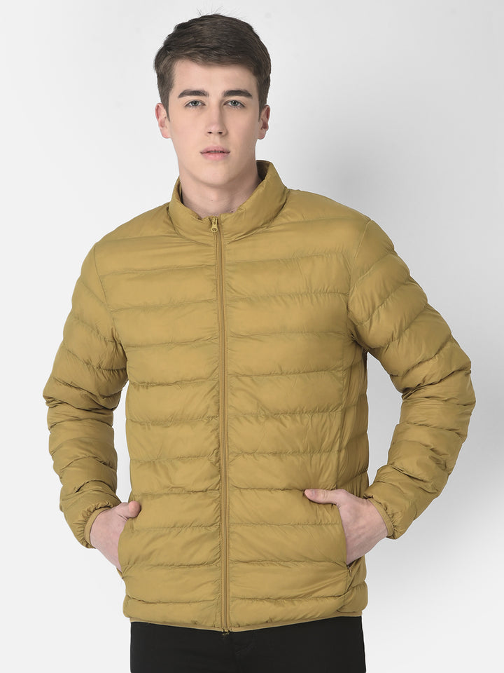 Puffer Jacket In Mustard Color-Men Jackets-Crimsoune Club