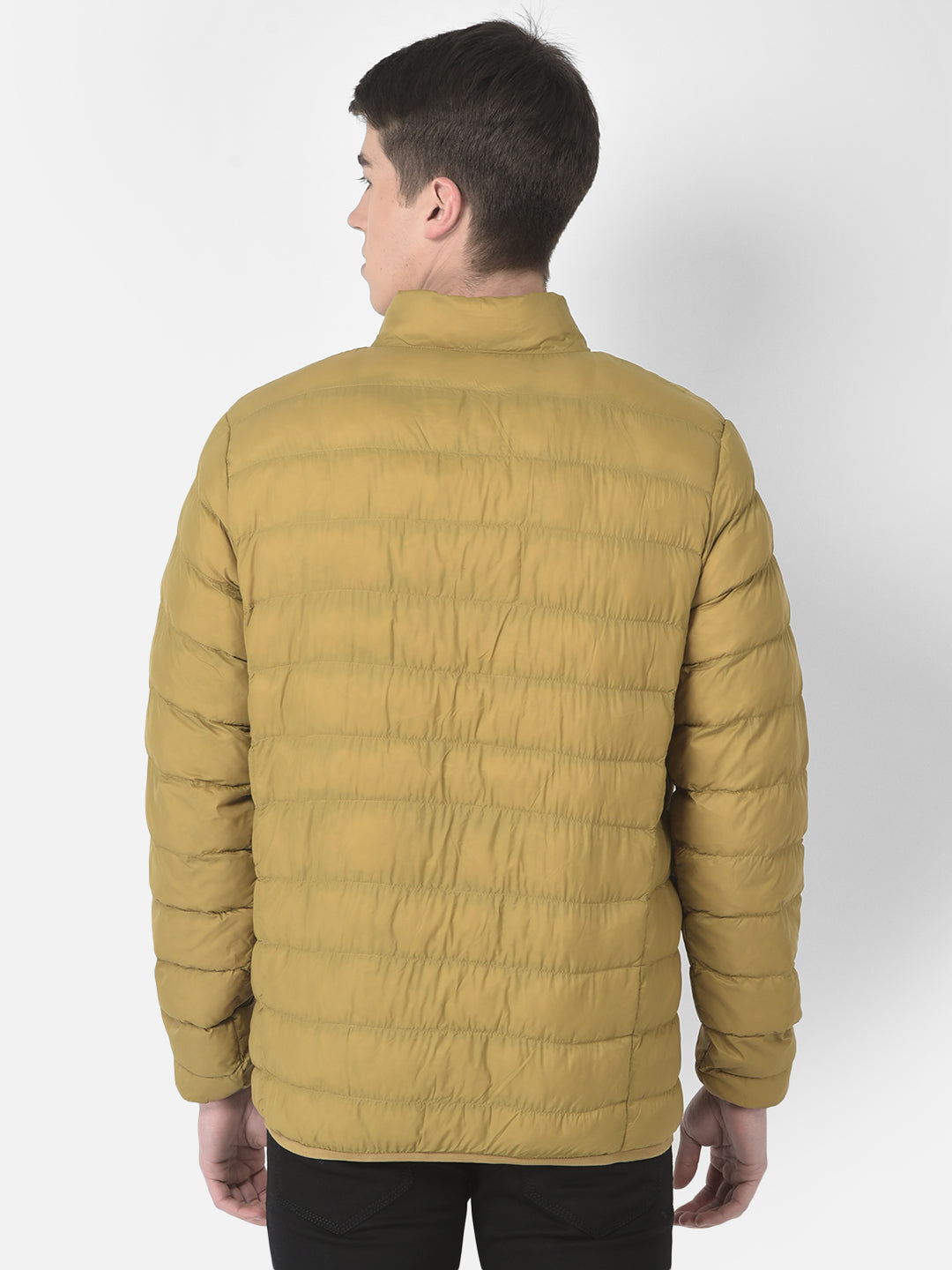 Puffer Jacket In Mustard Color-Men Jackets-Crimsoune Club