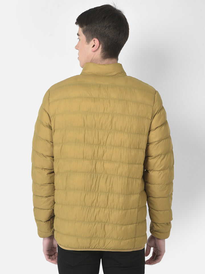 Puffer Jacket In Mustard Color-Men Jackets-Crimsoune Club
