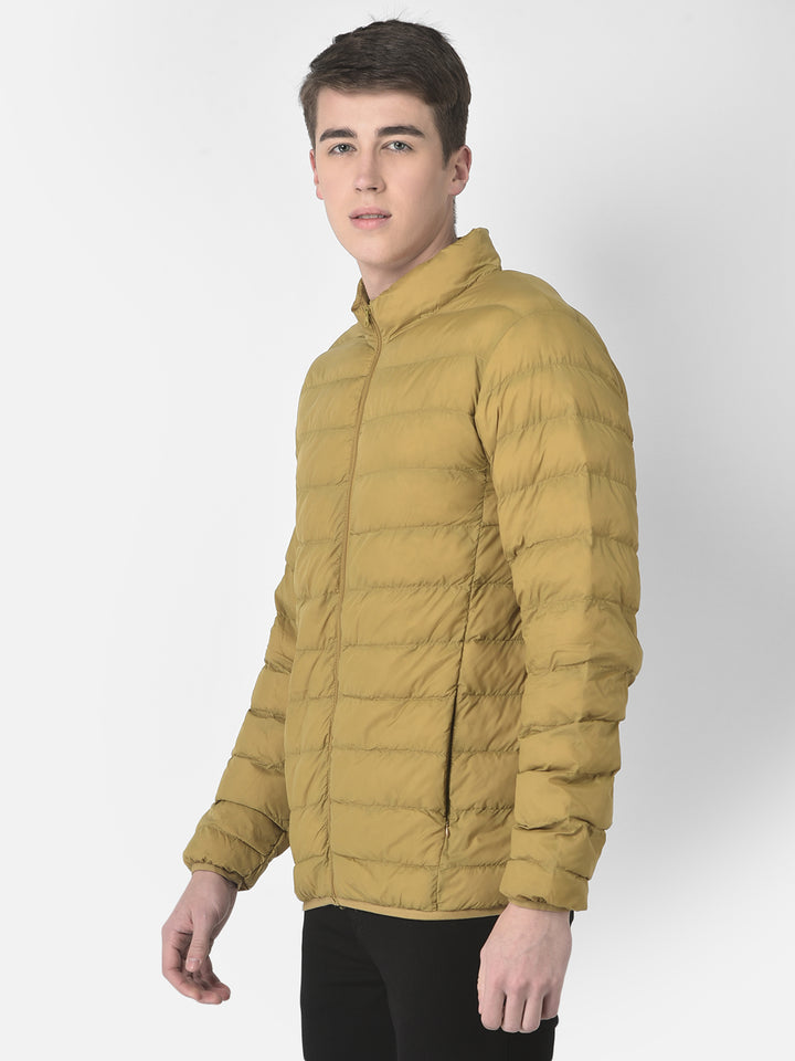 Puffer Jacket In Mustard Color-Men Jackets-Crimsoune Club
