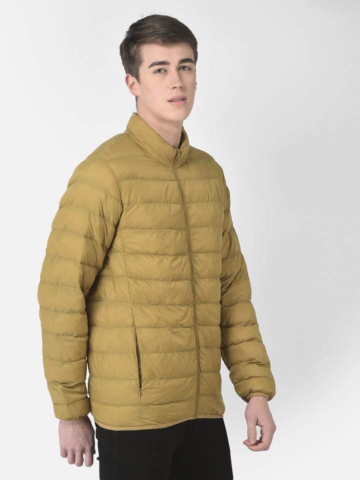 Puffer Jacket In Mustard Color-Men Jackets-Crimsoune Club