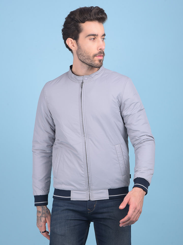 Navy Blue Reversible Bomber Jacket-Men Jackets-Crimsoune Club