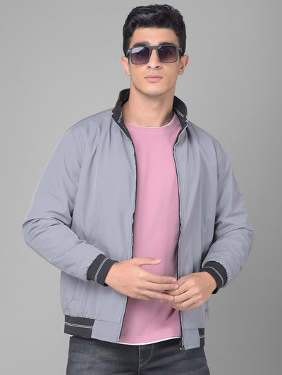 Grey Reversible Bomber Jacket-Men Jackets-Crimsoune Club