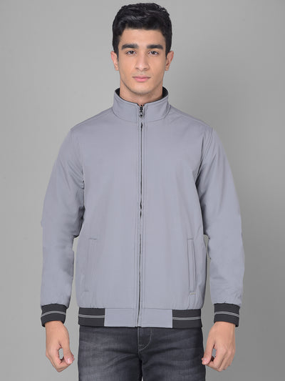 Grey Reversible Bomber Jacket-Men Jackets-Crimsoune Club