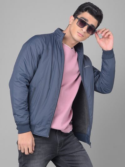 Navy Blue Bomber Jacket-Men Jackets-Crimsoune Club