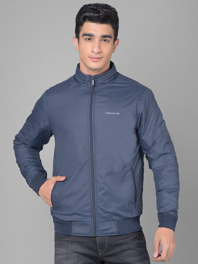 Navy Blue Bomber Jacket-Men Jackets-Crimsoune Club