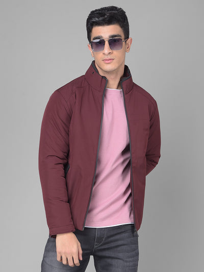 Maroon Bomber Jacket-Men Jackets-Crimsoune Club