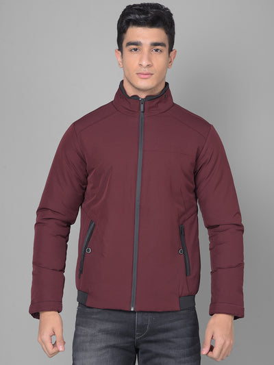 Maroon Bomber Jacket-Men Jackets-Crimsoune Club