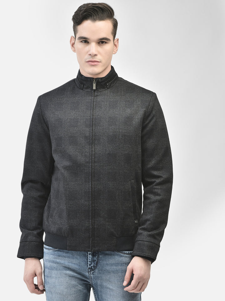 Navy Blue Checked Jacket-Men Jackets-Crimsoune Club