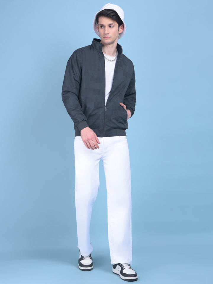 Green Printed Jacket-Men Jackets-Crimsoune Club