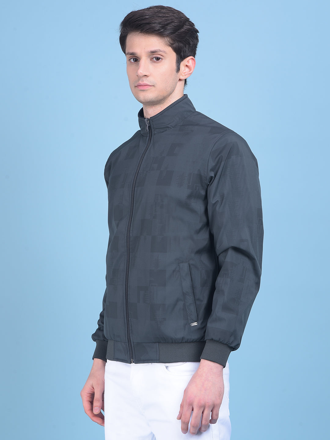 Green Printed Jacket-Men Jackets-Crimsoune Club