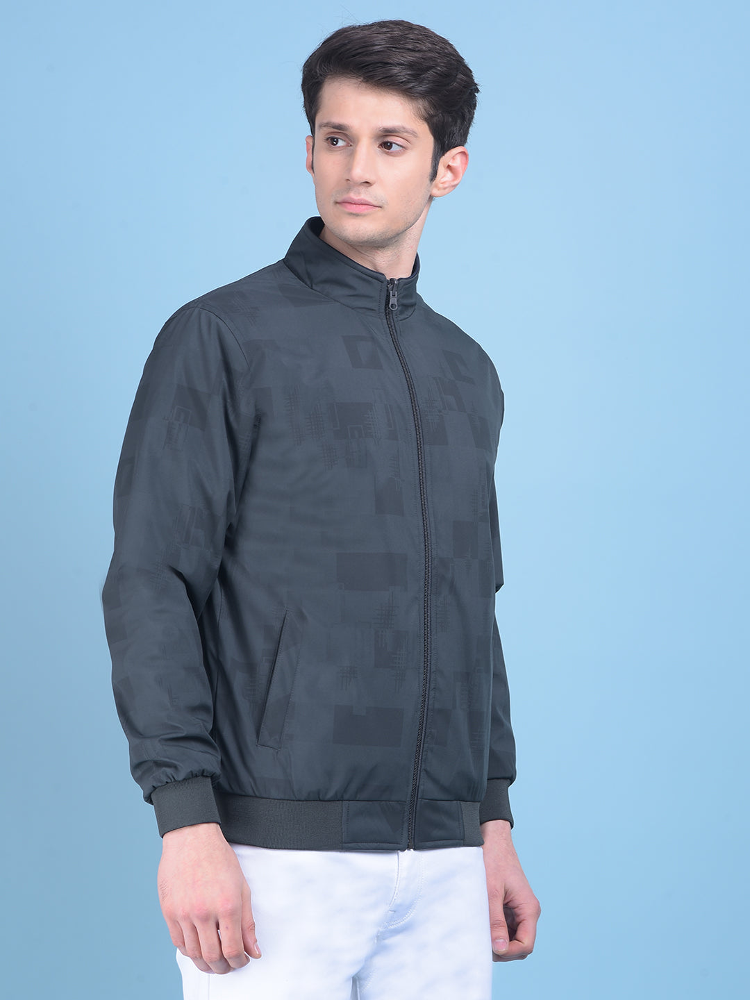 Green Printed Jacket-Men Jackets-Crimsoune Club