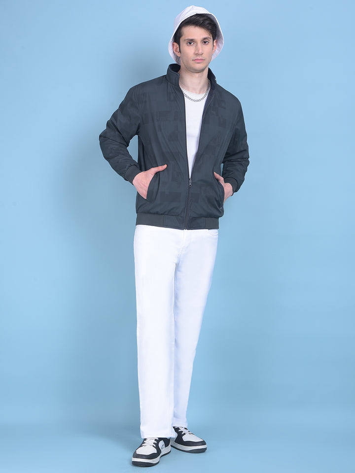Green Printed Jacket-Men Jackets-Crimsoune Club