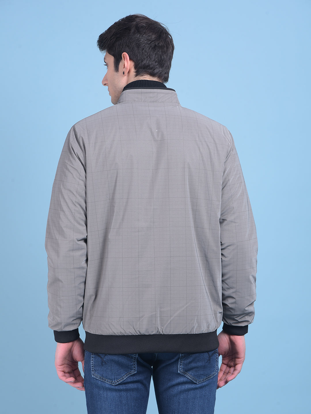 Grey Checked Reversible Jacket-Men Jackets-Crimsoune Club