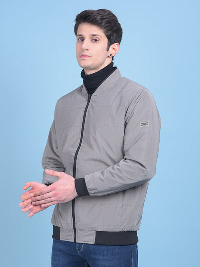 Grey Checked Reversible Jacket-Men Jackets-Crimsoune Club