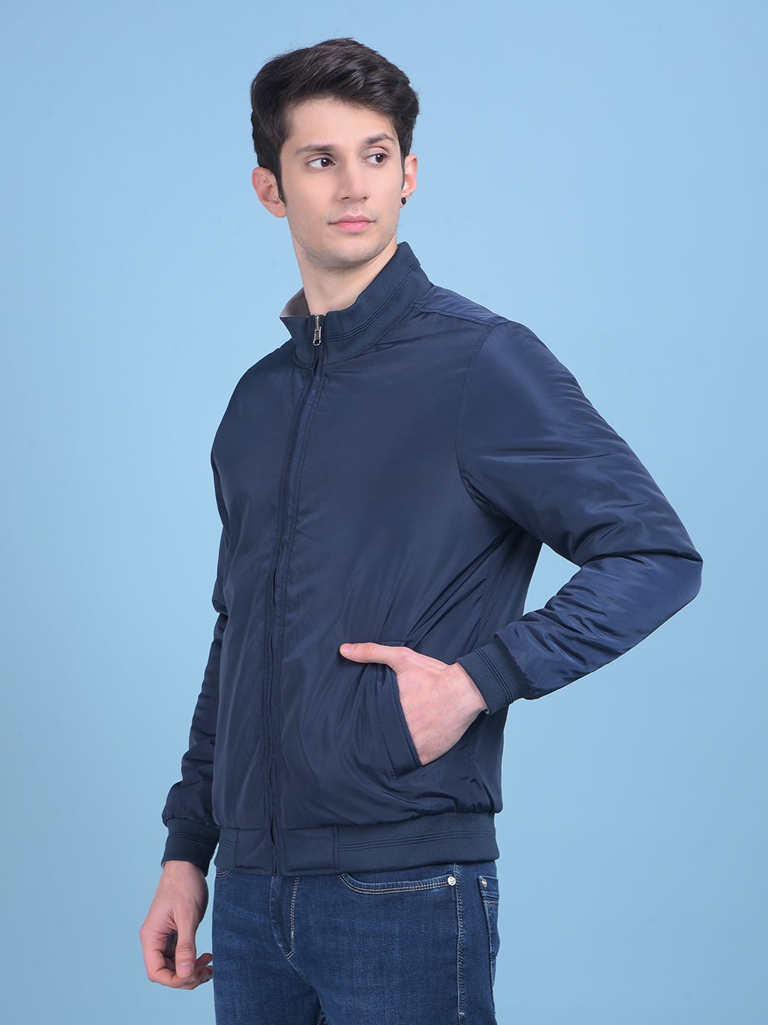 Navy Blue Reversible Jacket-Men Jackets-Crimsoune Club