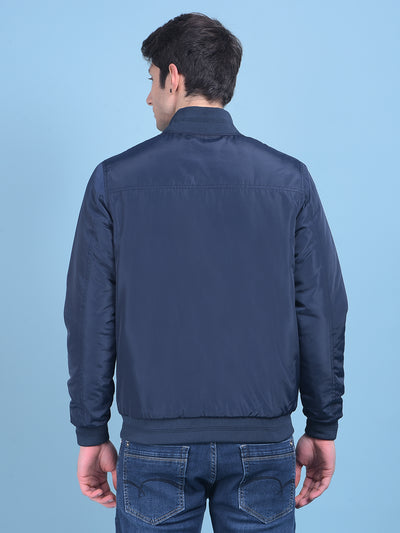 Navy Blue Reversible Jacket-Men Jackets-Crimsoune Club