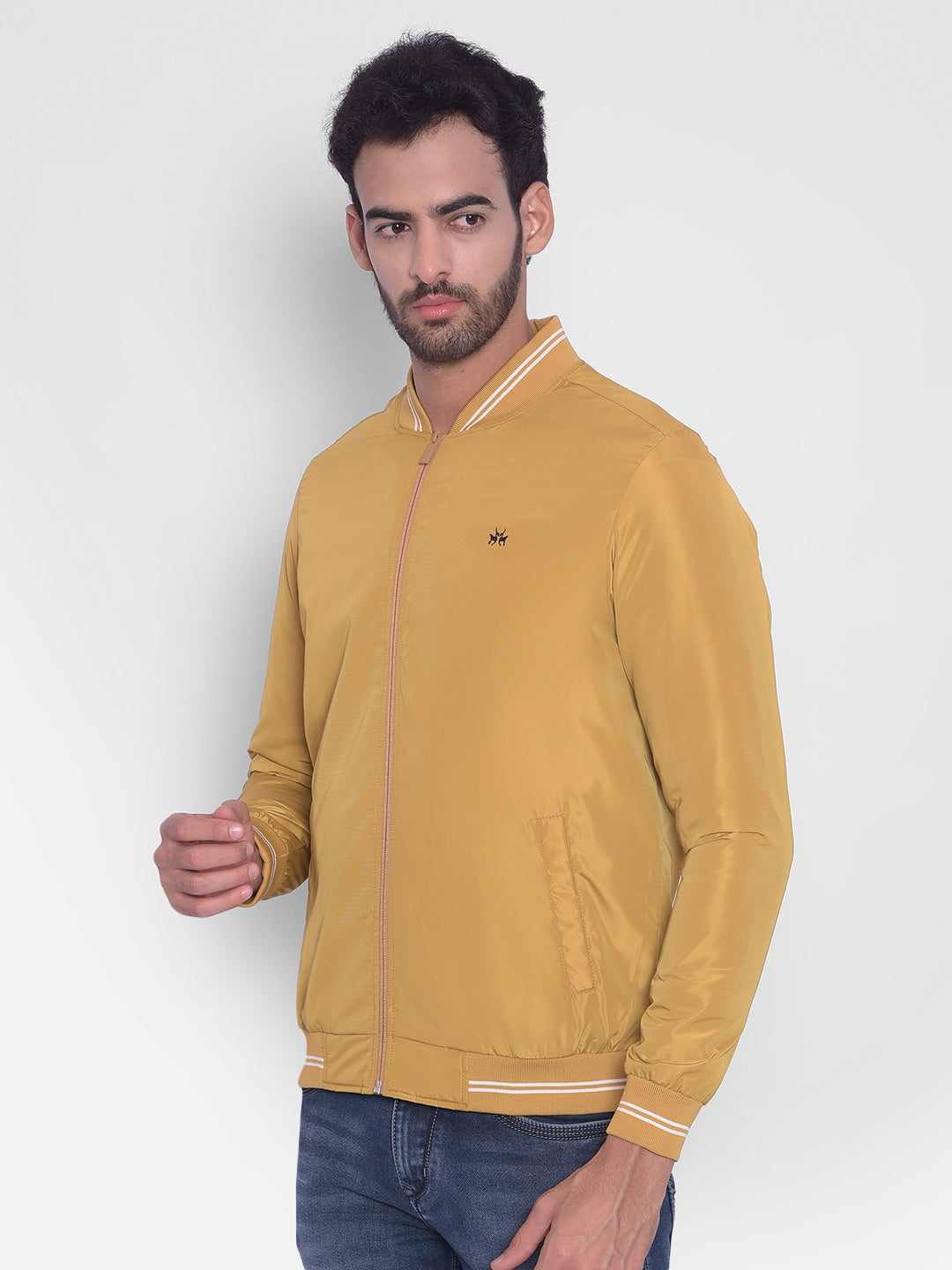 Yellow Bomber Jacket-Men Jackets-Crimsoune Club